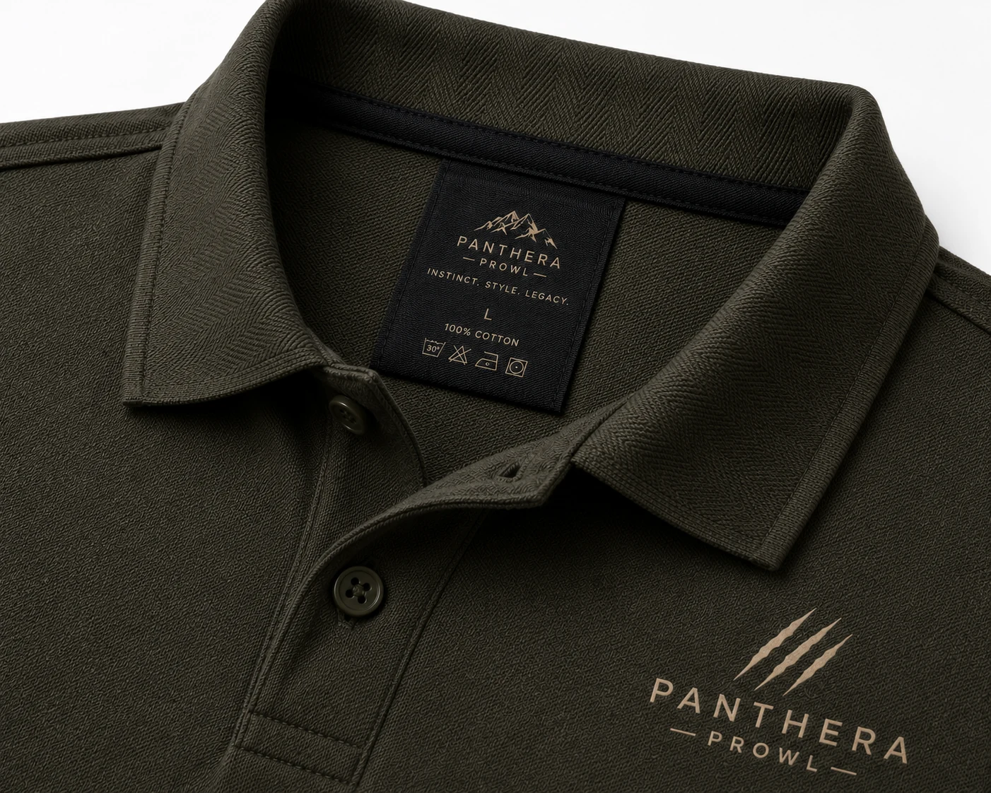 Tactical Moss Shadow Claw Polo - Back Field Mantra